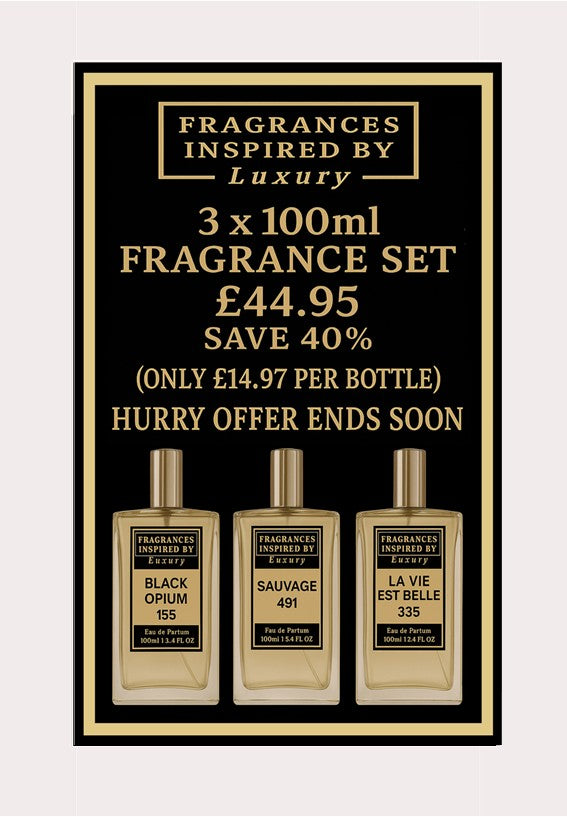 3 x 100ml Fragrance Set Bundle I Fragrances Inspired By Ltd